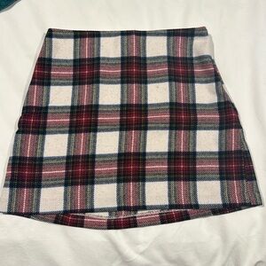 Abercrombie & Fitch Plaid Mini Skirt - Red, Black, White